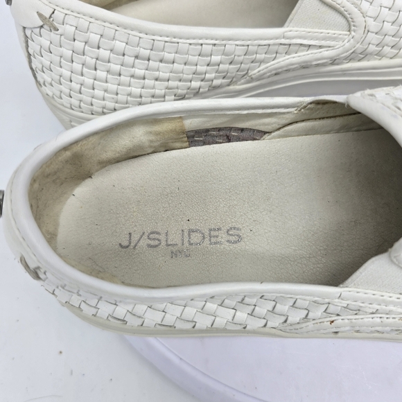 J/slides Shoe Women's 10 Justine Woven Platform Sneakers White - Picture 6 of 8